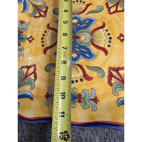 Maxcera Hand-Painted Yellow Talavera Floral Ceramic Plate 11.5″ Square - Picture 3 of 6